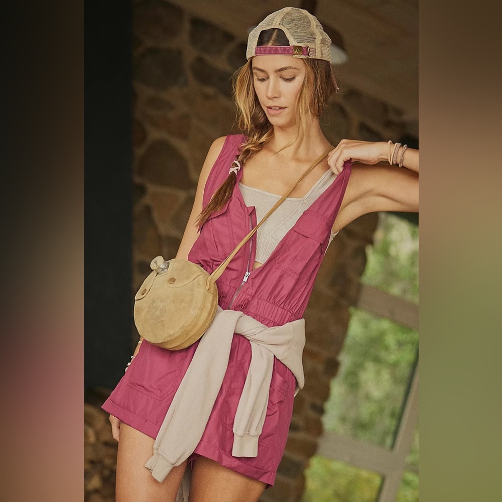 Free People — Noiseless Back On Trek Shortsie — Size M — Color Tart Cherry
